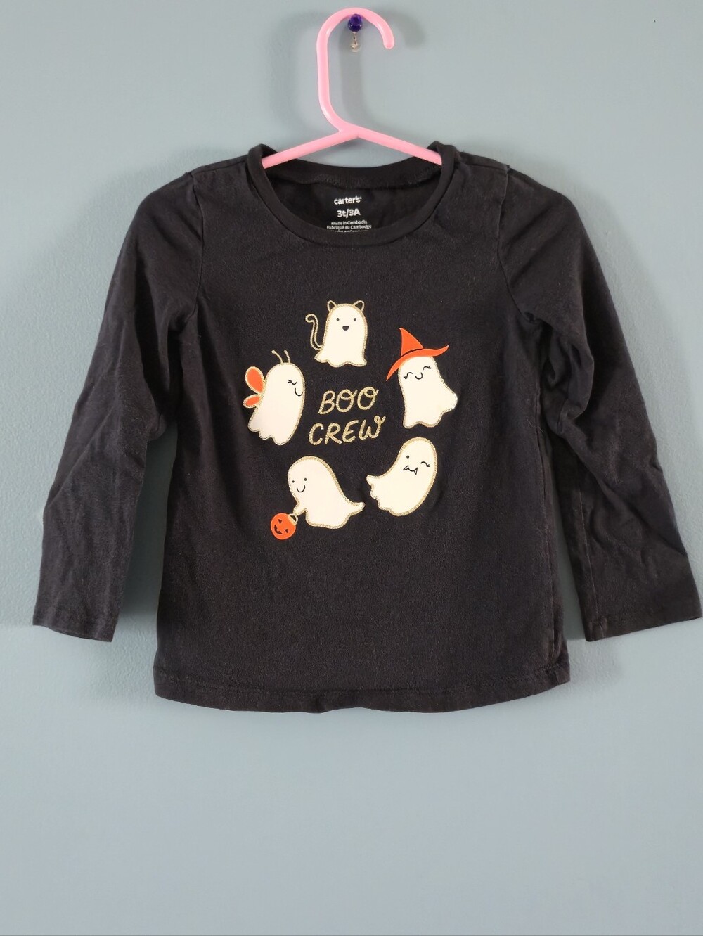 Halloween Ghost Long Sleeve Tee 3T